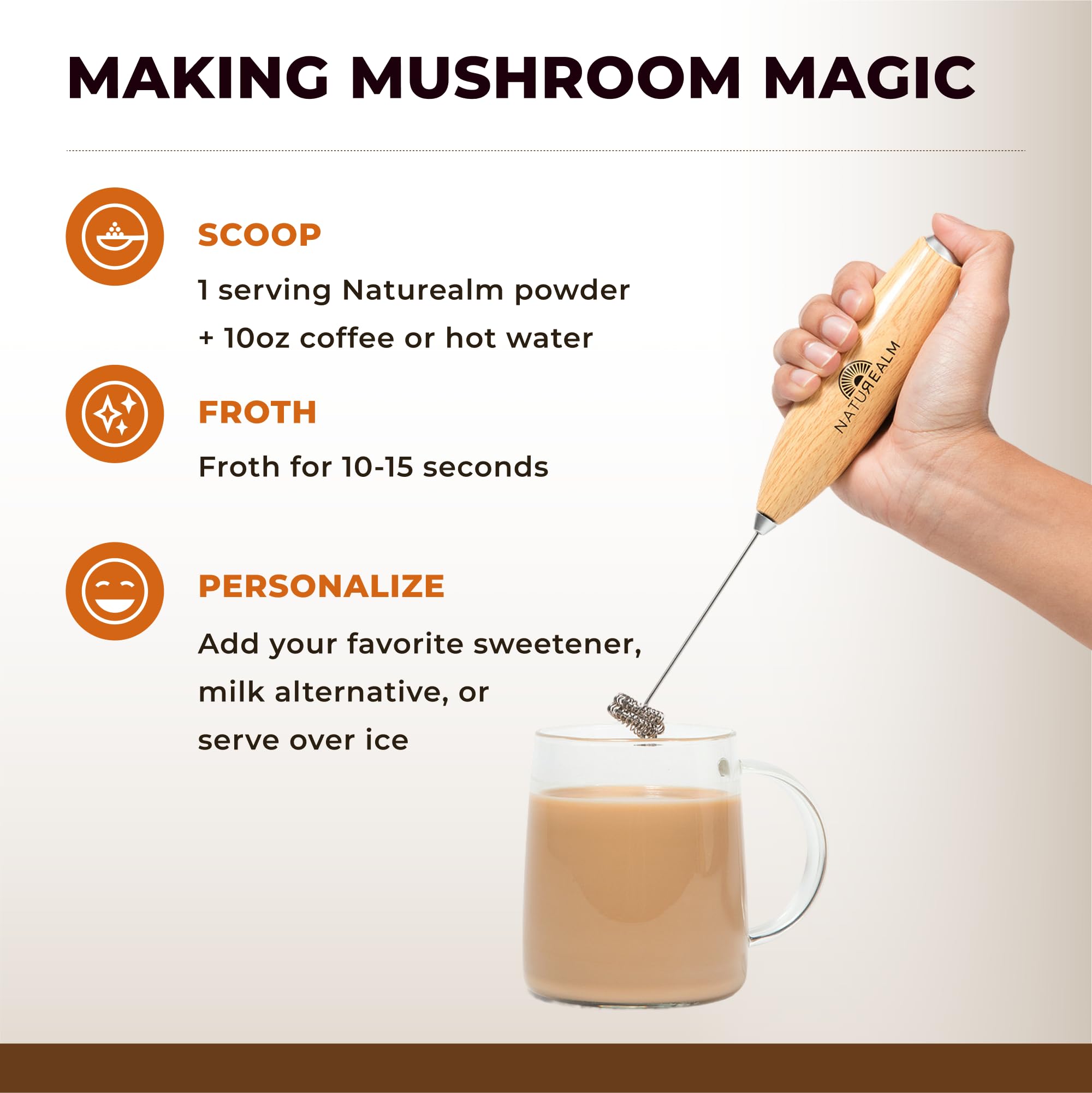 Amazon.com: Naturealm Coffee Frother Handheld Milk Frother with